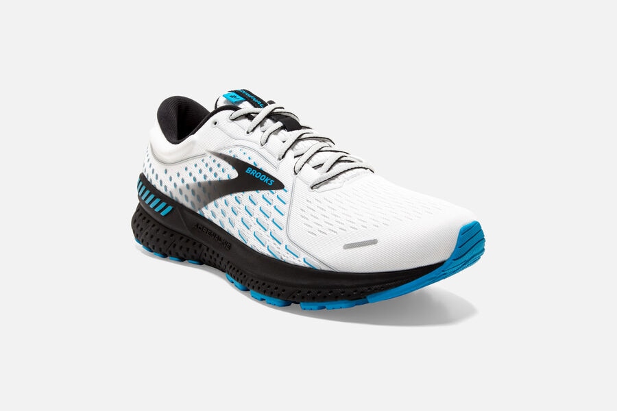 Brooks Adrenaline GTS 21 Road Running Shoes - Mens - White/Black/Blue - MP5027864